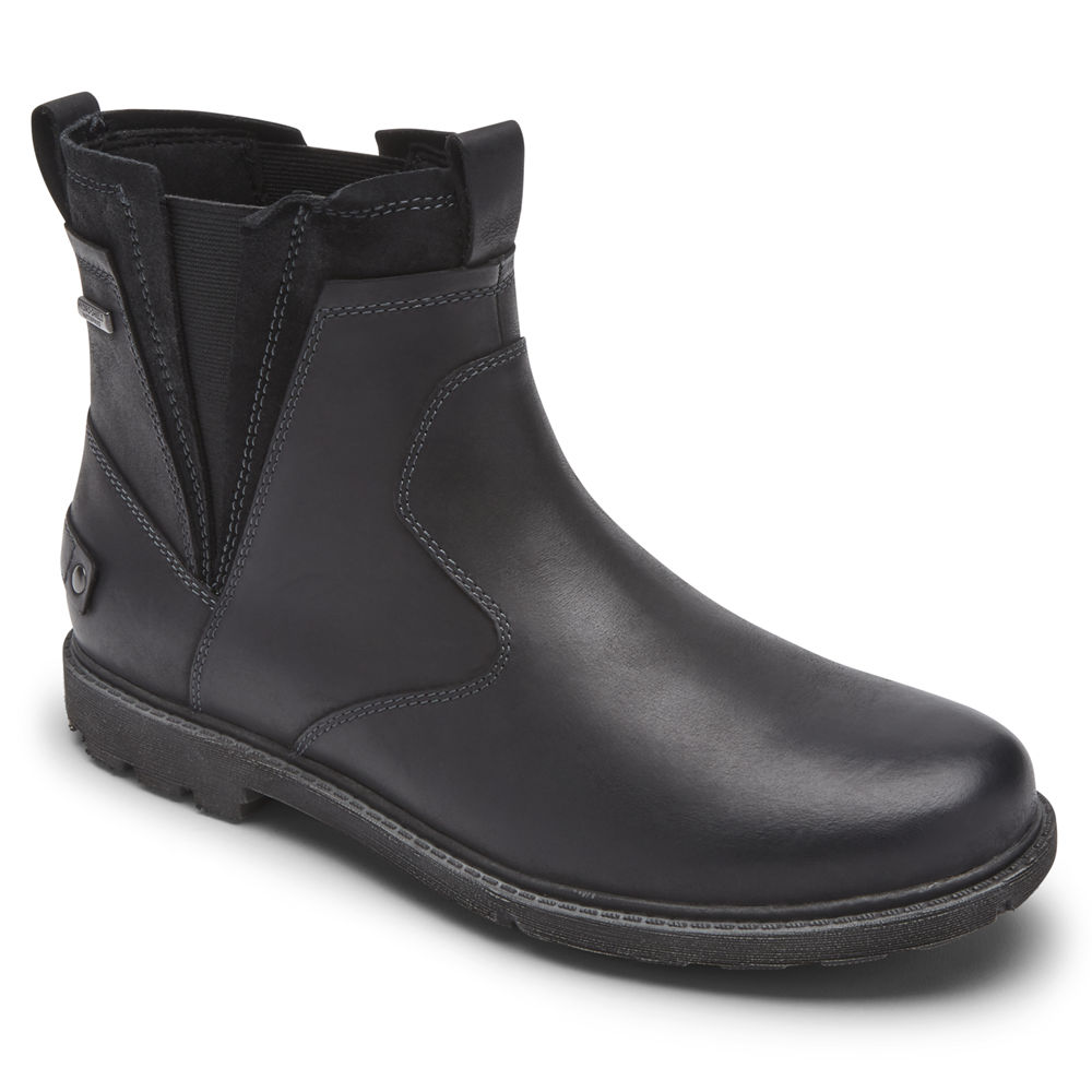 Botas Rockport Homem Pretas - Storm Surge Waterproof Chelsea - 81395WEAK